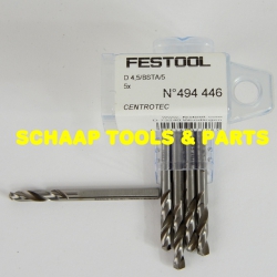 Centrotec verzinkboor met diepteaanslag reserveboor TIN D 4,5 BSTA per 5 verpakt | 494446